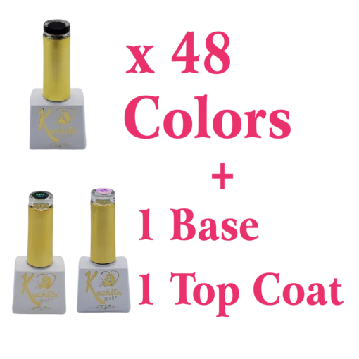 48 Gel Nail Polish + Base + Top Coat